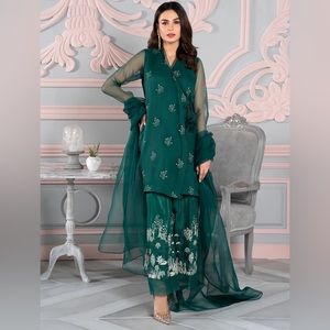 Emerald Green Shalwar Kameez (L) - 3 Piece- NEW Never Worn